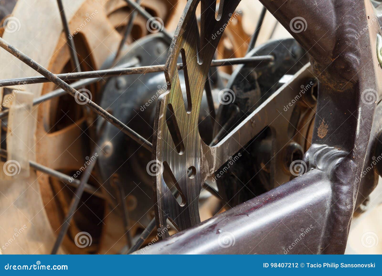 Mountain bikes disk brakes stock photo. Image of detail 98407212