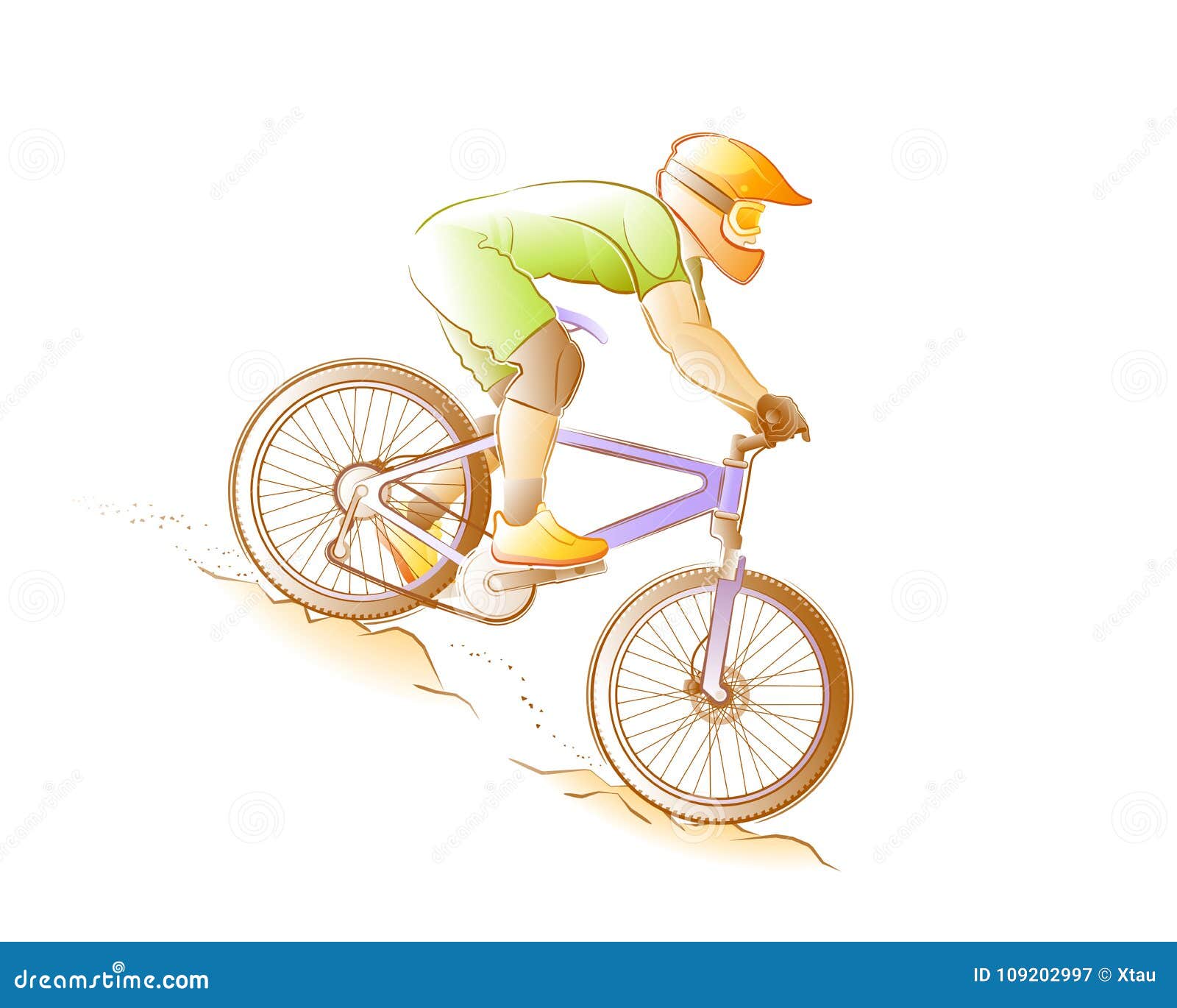 Mountain Biking stock vector. Illustration of background - 109202997