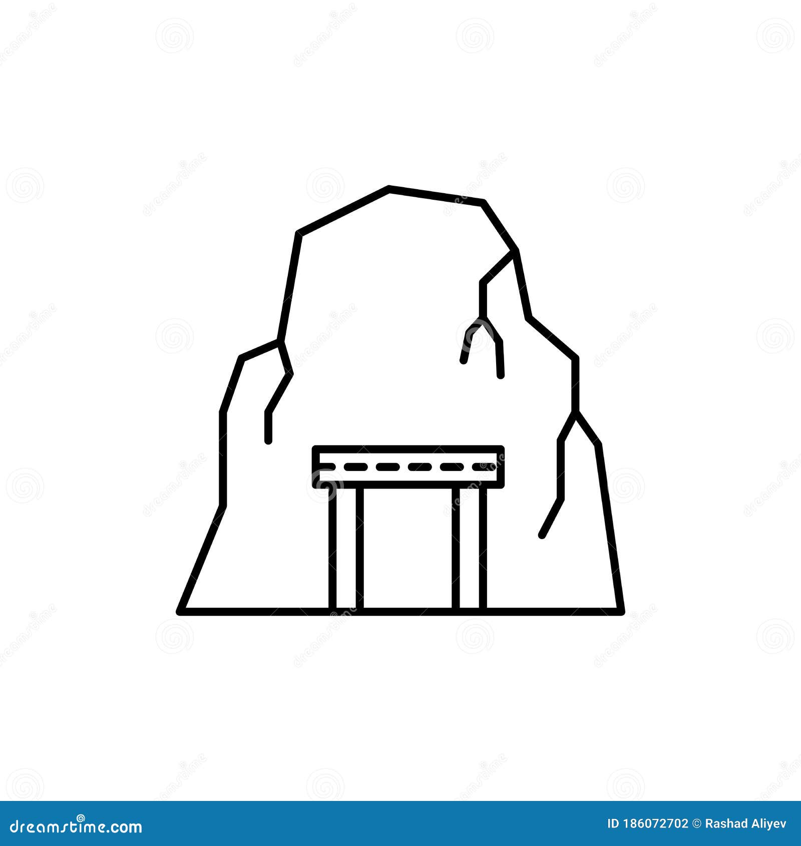 mountain, cave icon. simple line, outline  s of archeology for ui and ux, website or mobile application