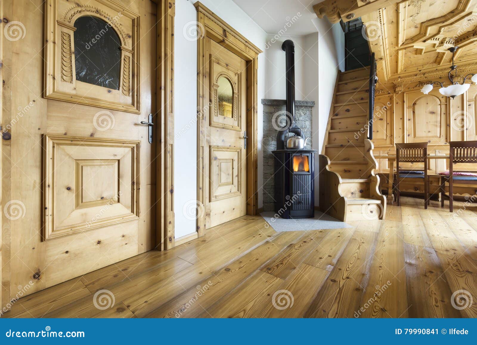 Mountain Chalet Interior Stock Image Image Of Room Wooden