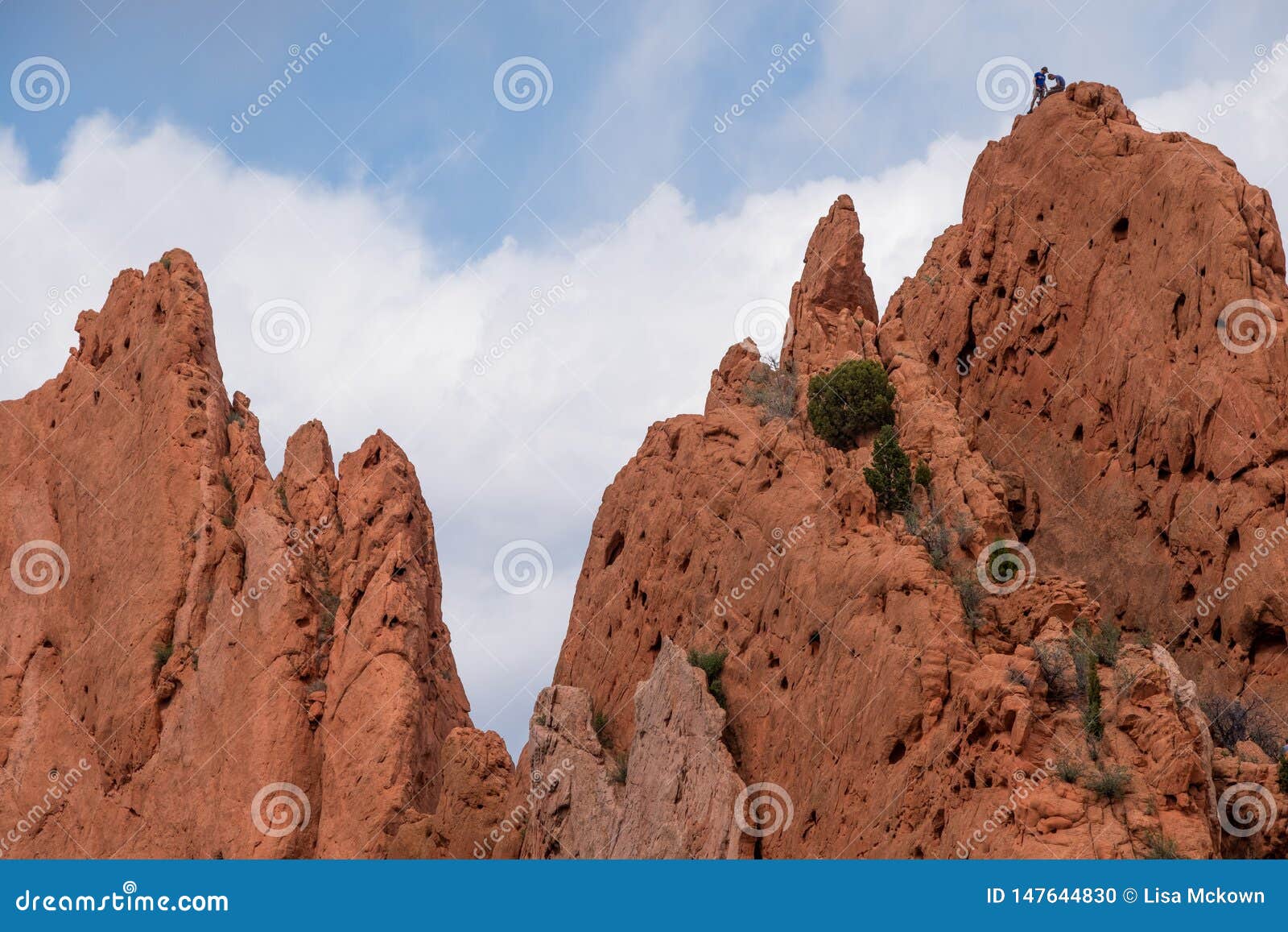 Mountain Climber Rock Climbing At Garden Of The Gods Colorado