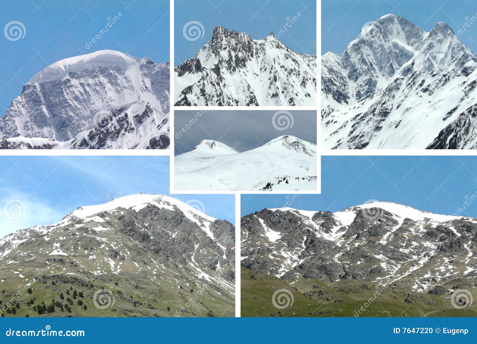 Mountain collage stock photo. Image of white, blue, view 7647220