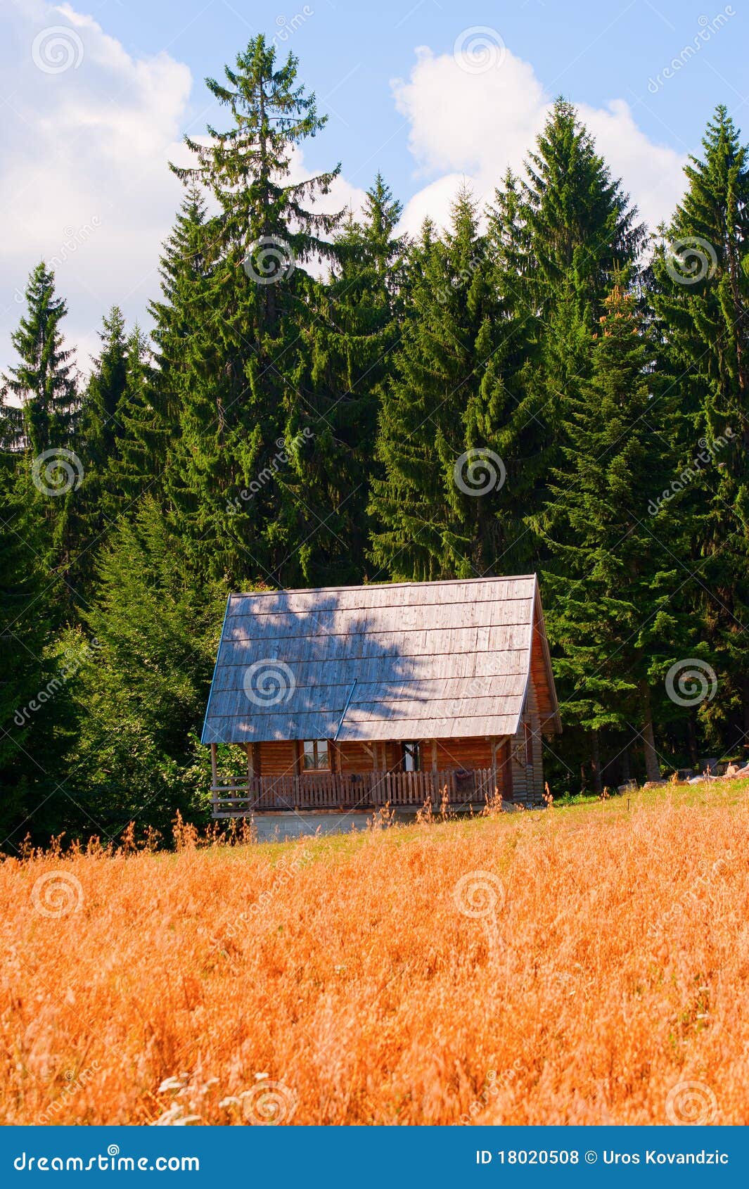 Mountain Cottage Landscape Summer Stock Photo Image Of Green Light 18020508