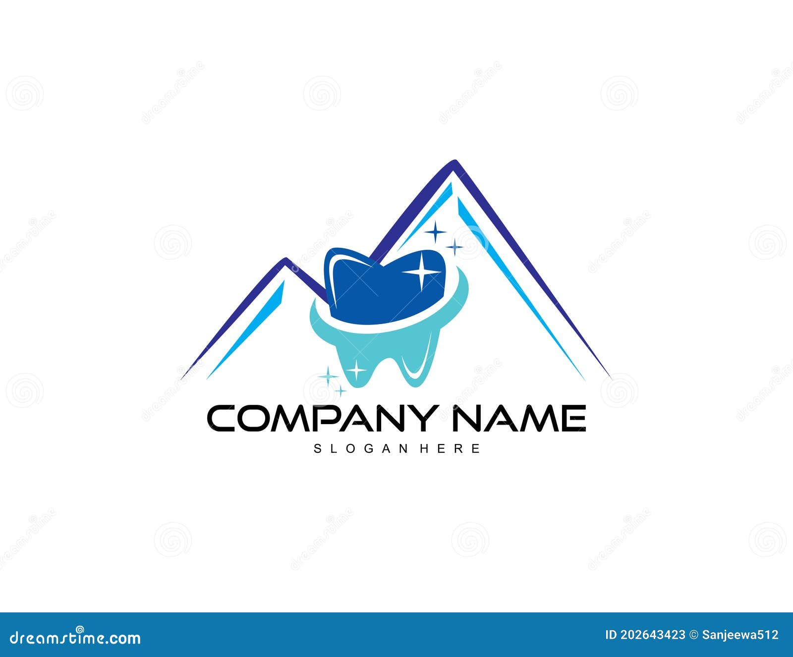 Mountain Dental Logo Design Vector Stock Vector Illustration of