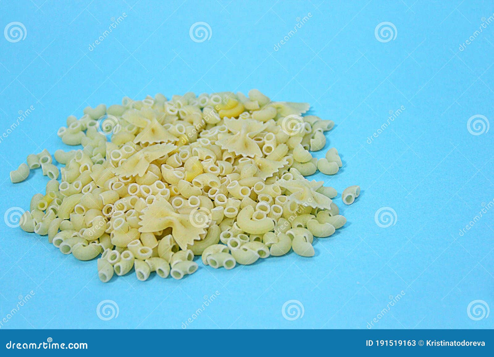 Mountain of Different Varieties of Pasta Stock Image Image of