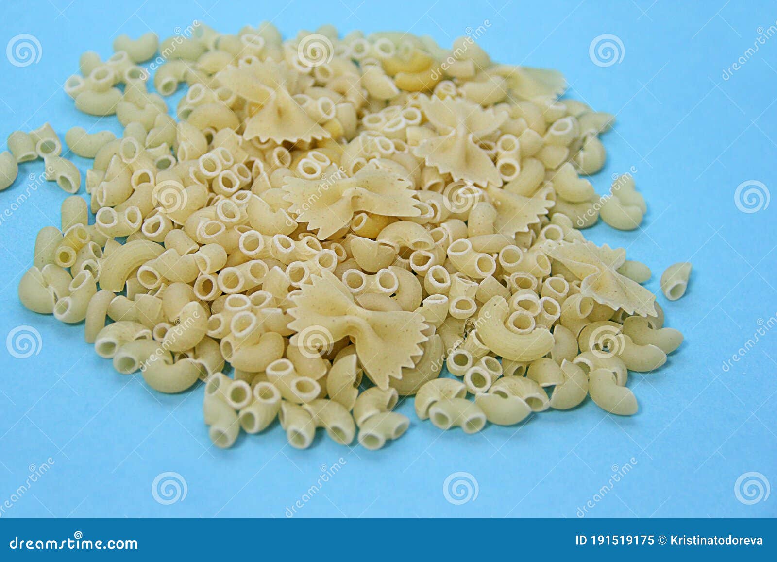 Mountain of Different Varieties of Pasta Stock Image Image of