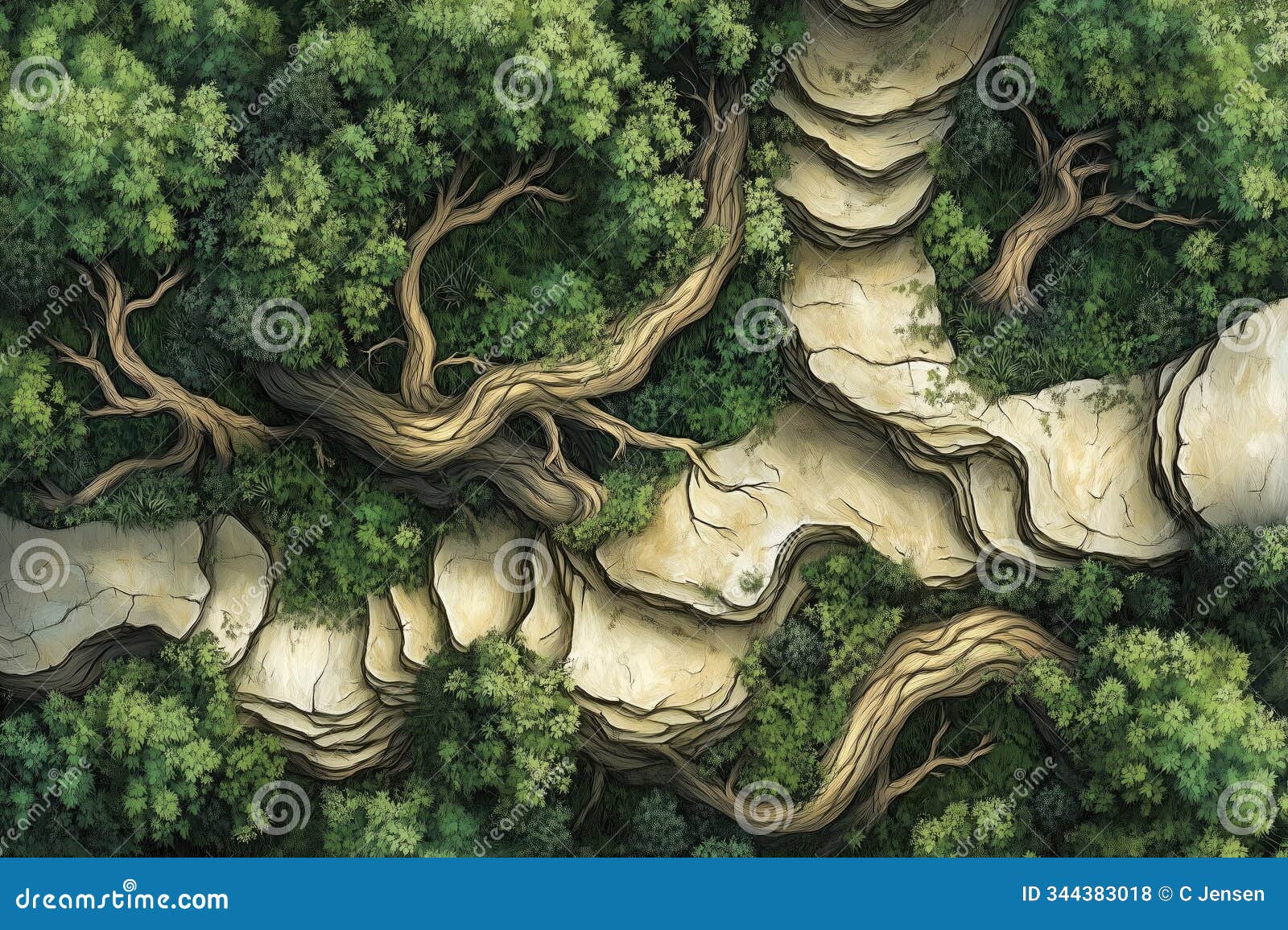 mountain forest path rpg map - wilderness valley road battlemap for fantasy tabletop, adventure encounters, ttrpg game 