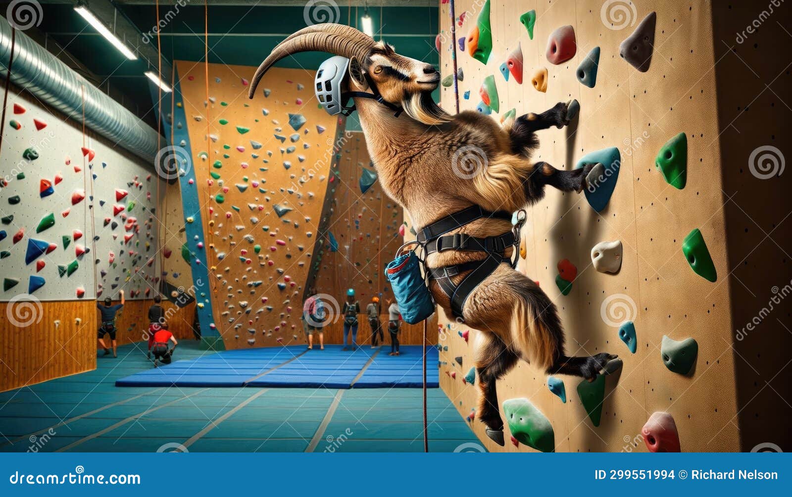 Mountain Goat Climbing Indoor Rock Wall Stock Illustration - Illustration  of bouldering, sport: 299551994