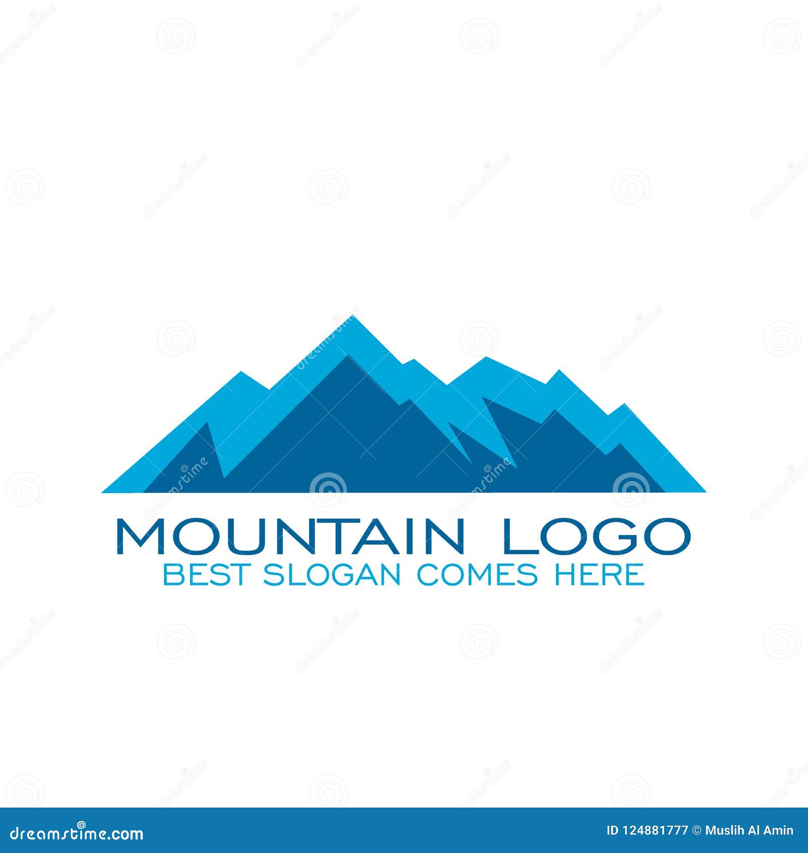 Mountain Graphic Logo Template, with Blue Color. Stock Vector ...