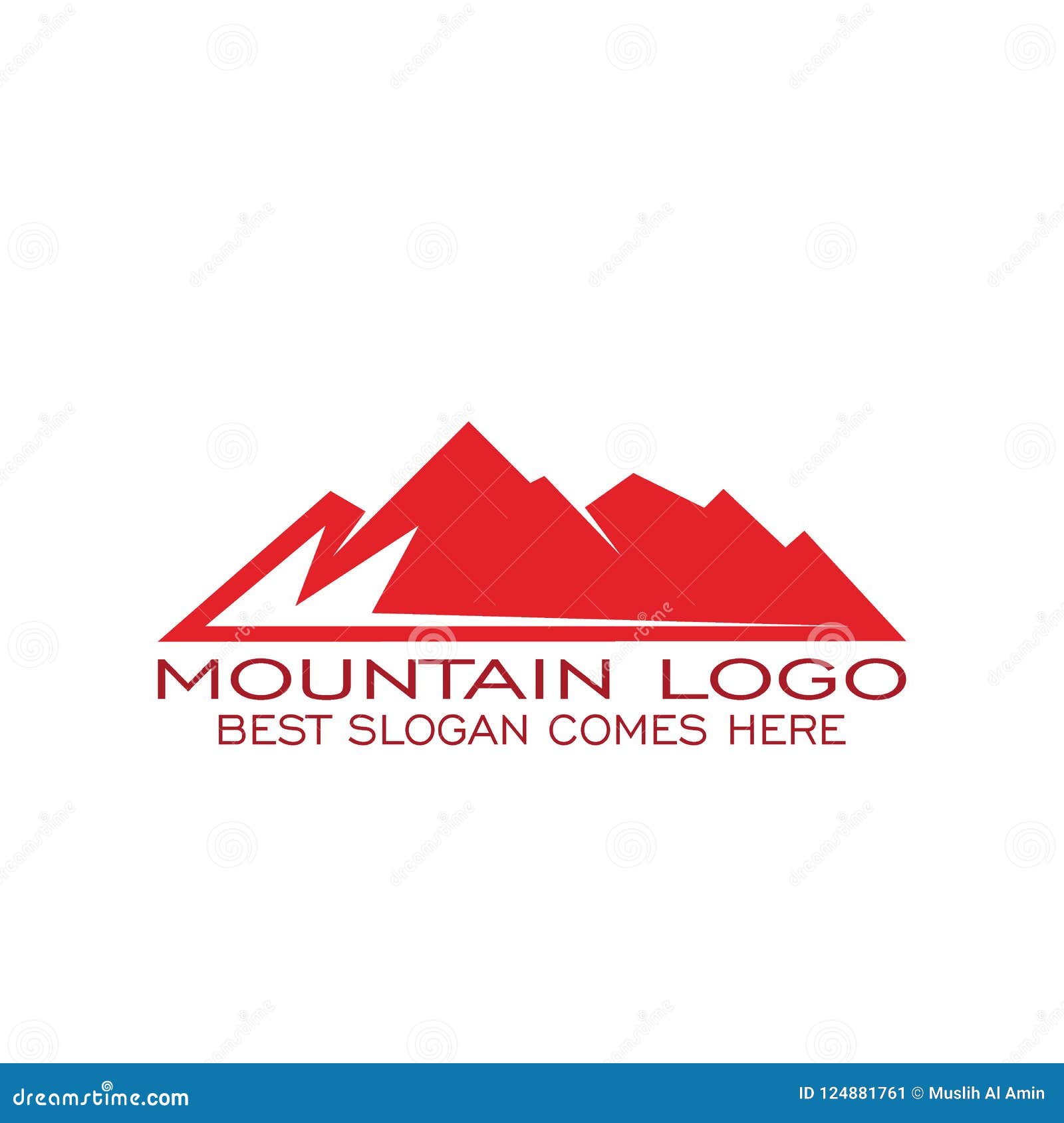 Mountain Graphic Logo Vector with Red Color. Stock Vector ...