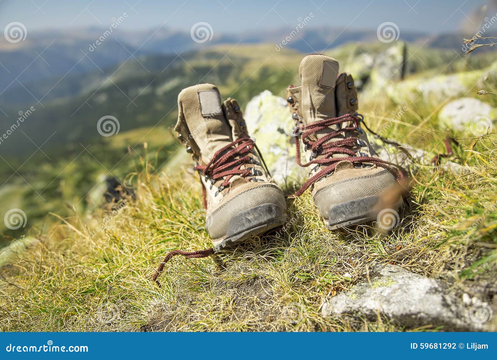 Mountain Hiking Boots stock photo. Image of hiking, shoe 59681292