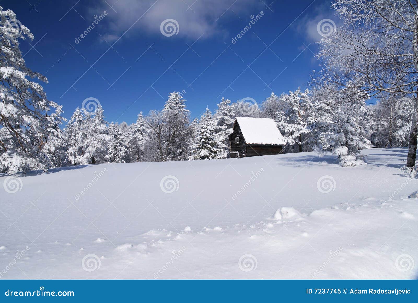 Mountain house in snow stock image. Image of cottage, exterior 7237745