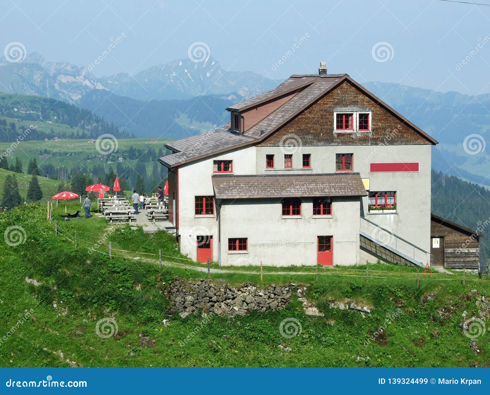 Mountain Inn Stofeli Or Berggasthaus Stofeli Unterwasser Stock