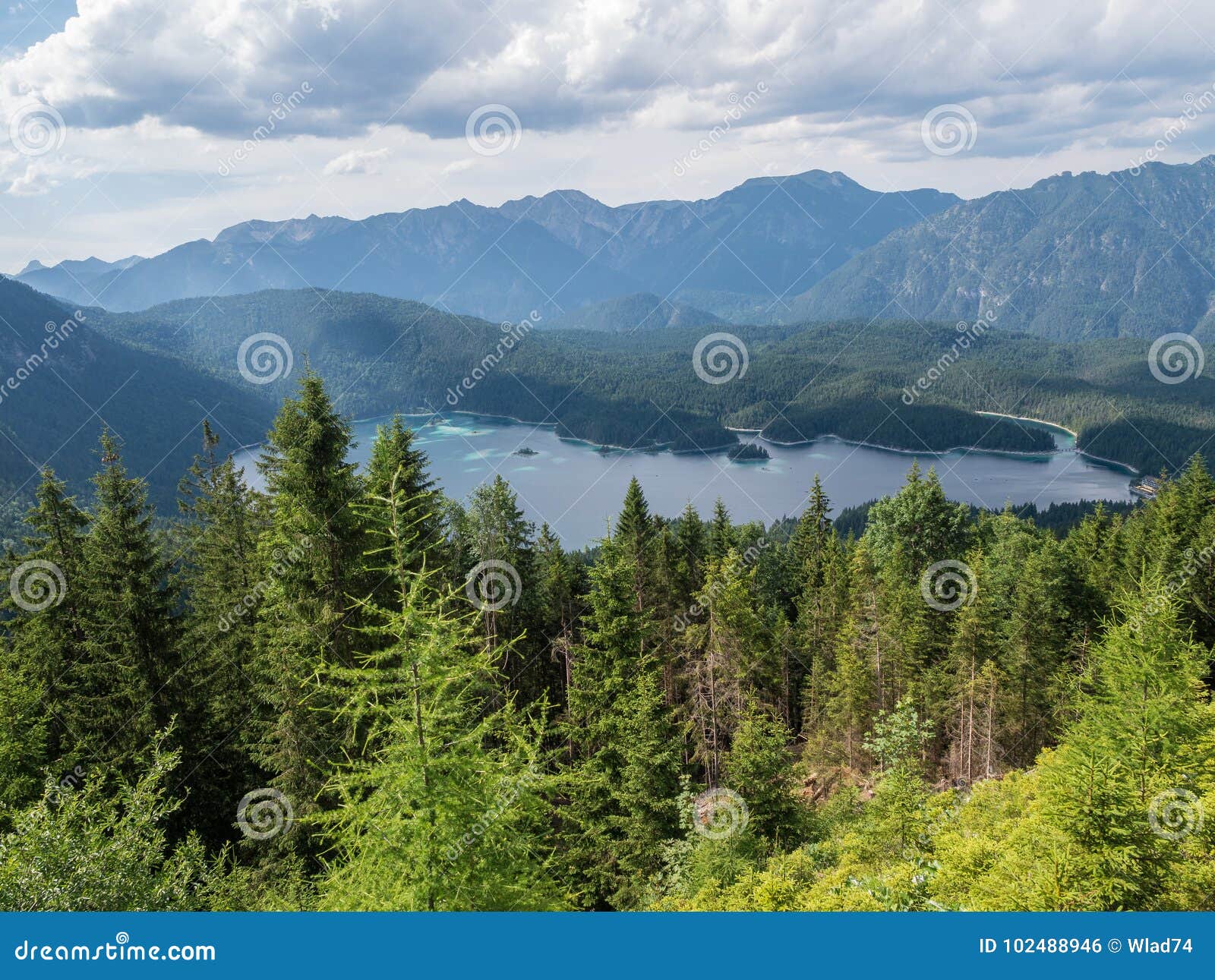 The Mountain Lake Eibsee In Tyrol Germany Stock Photo Image Of Tree