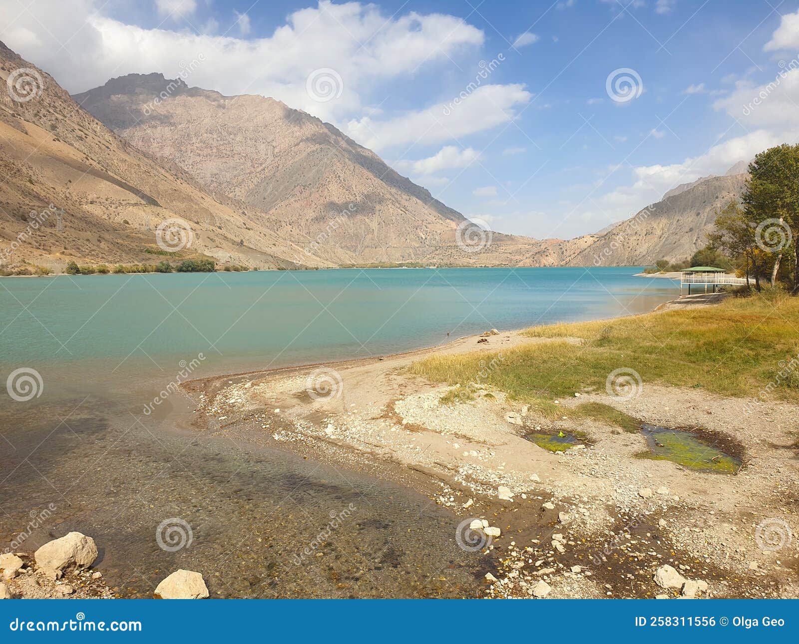 mountain lake iskanderkul tajikistan