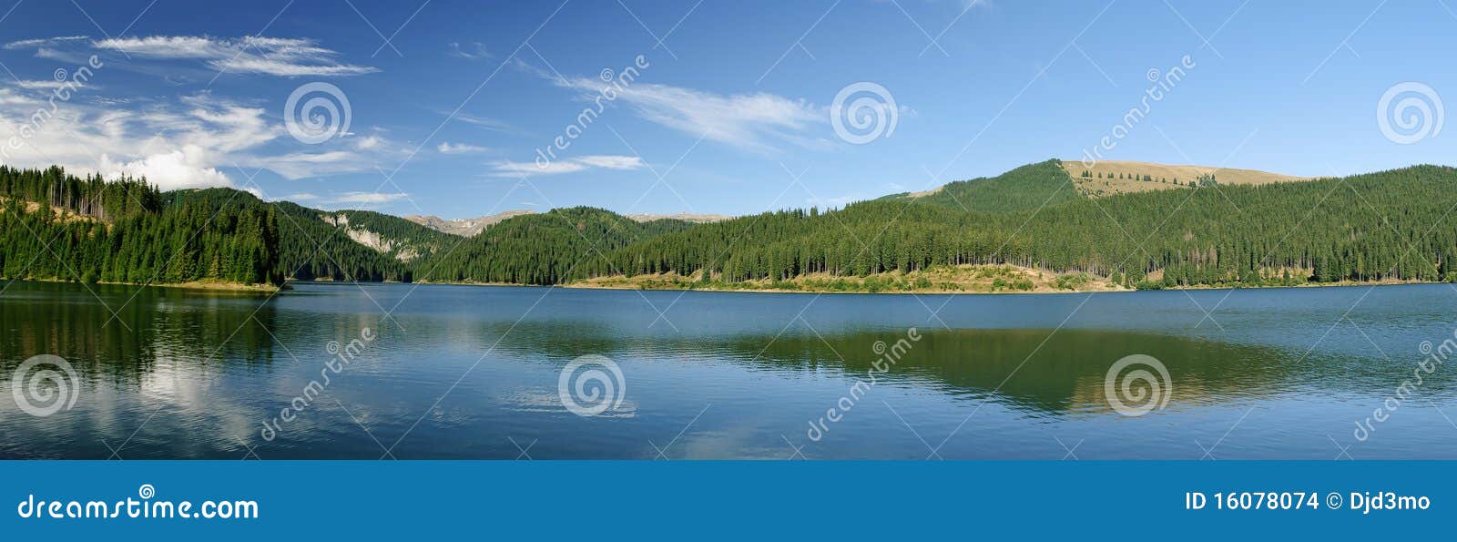 Mountain lake panorama stock photo. Image of clouds, blue 16078074