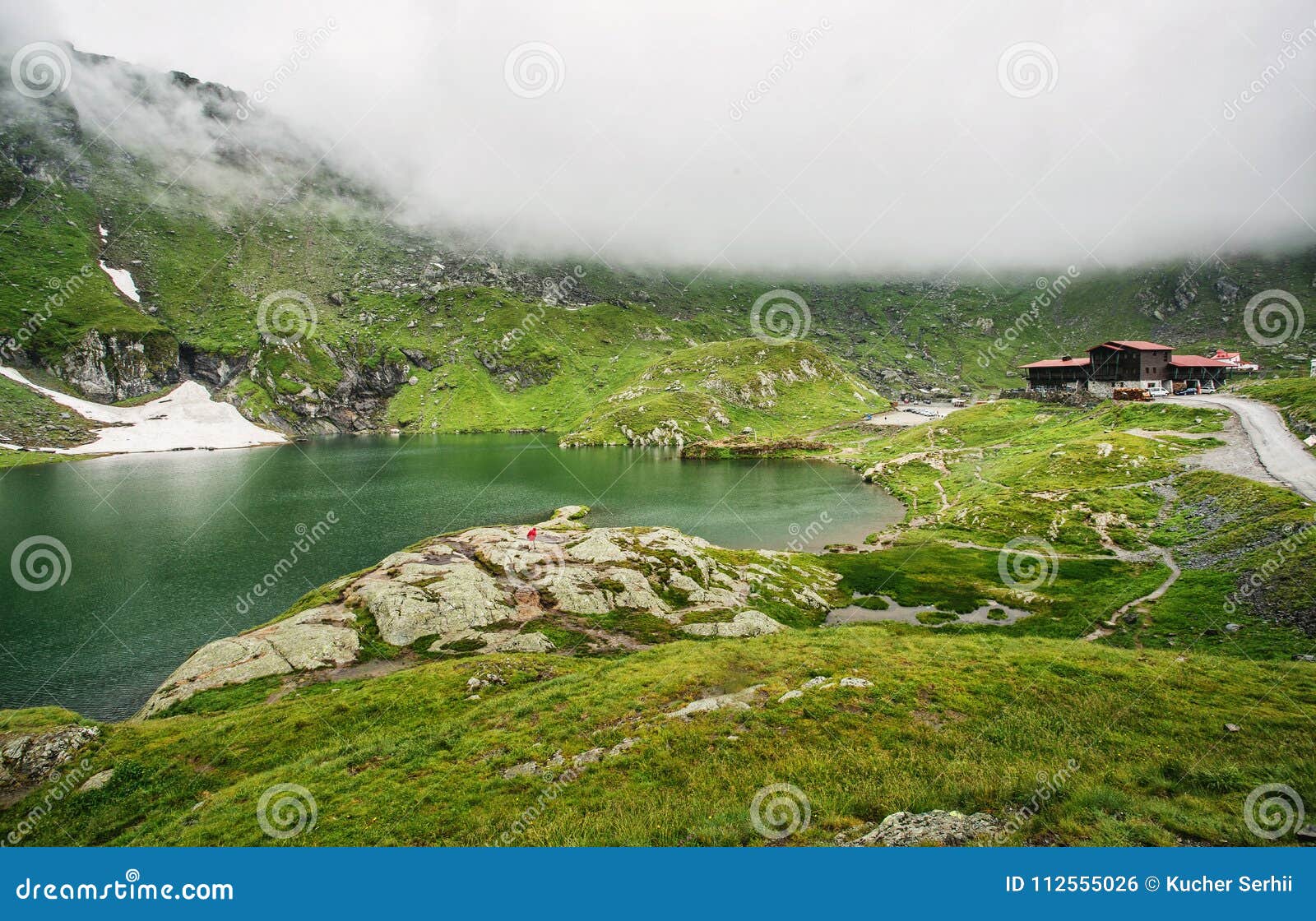 Mountain Lake The Lake Between The Rocks Beautiful Sky With Clouds