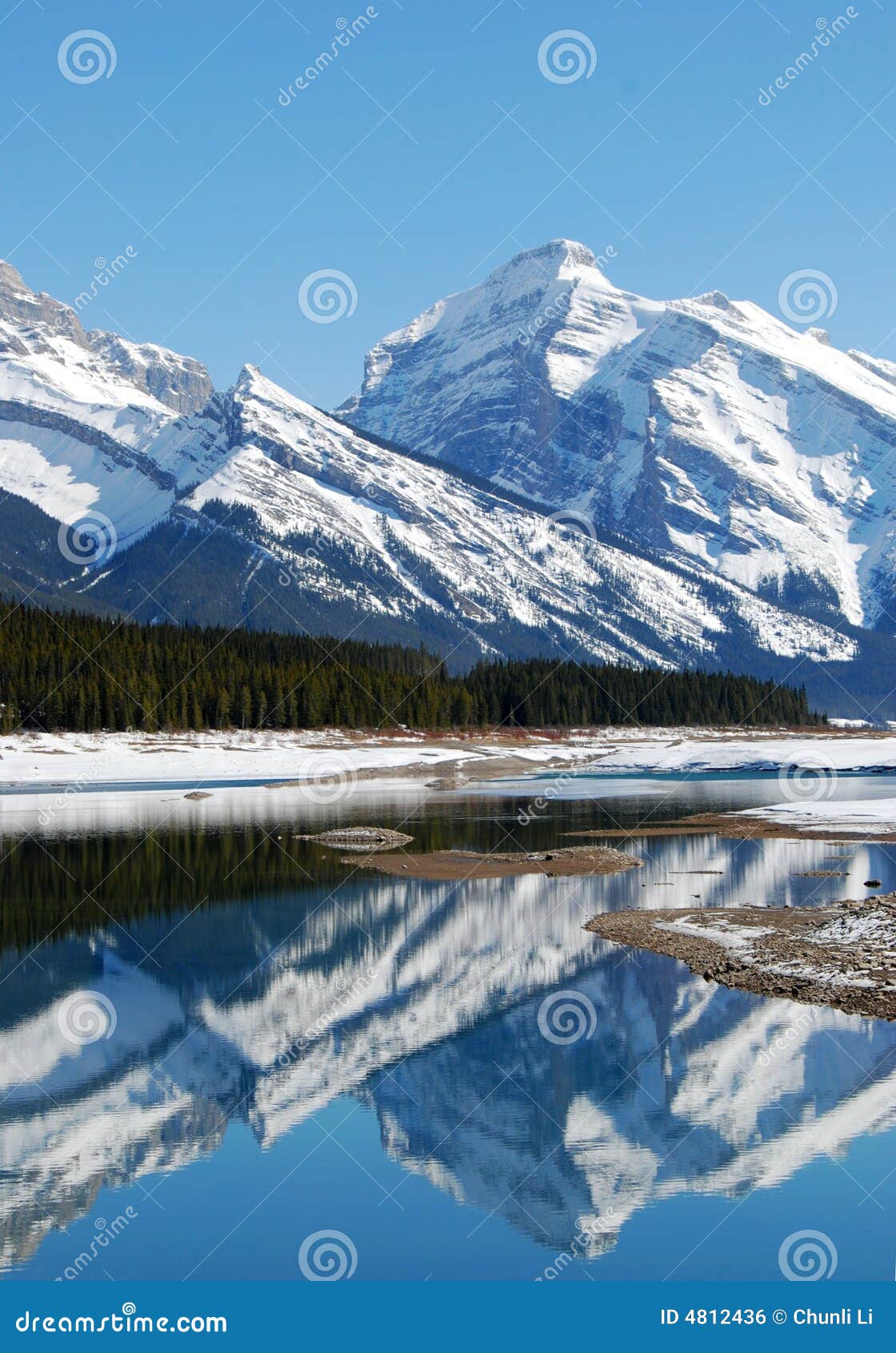 mountain and lakes in rockies