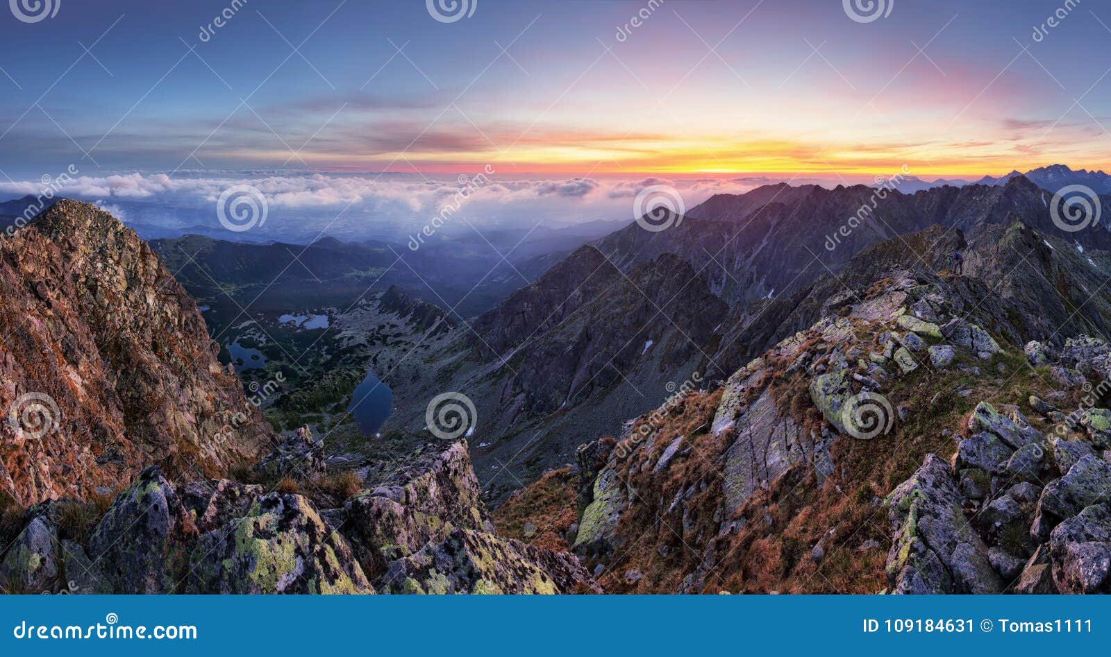 mountain landcape panorama at summer in poland tatras near zakopane from peak swinica