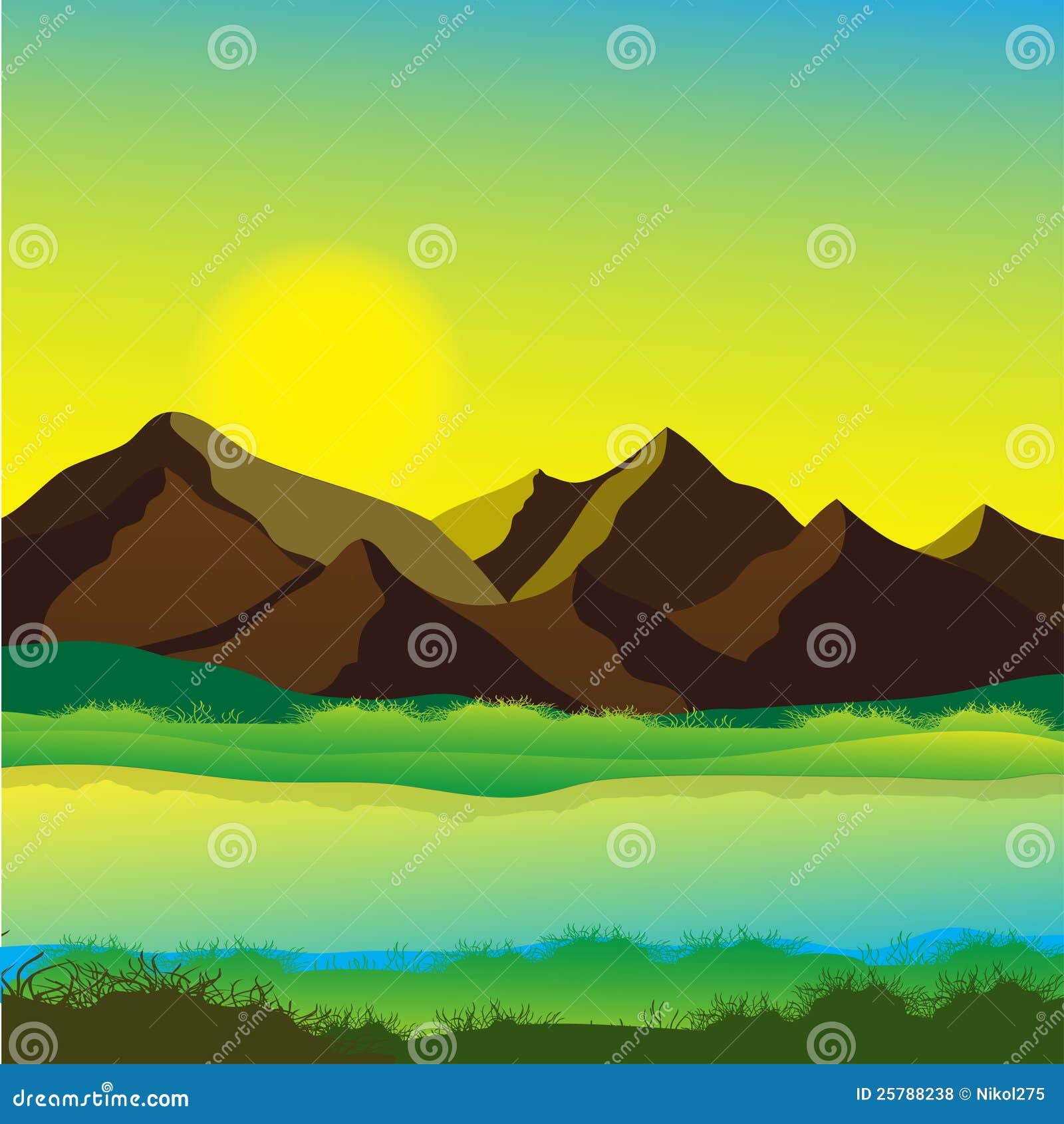 Mountain landscape stock vector. Illustration of scenery - 25788238