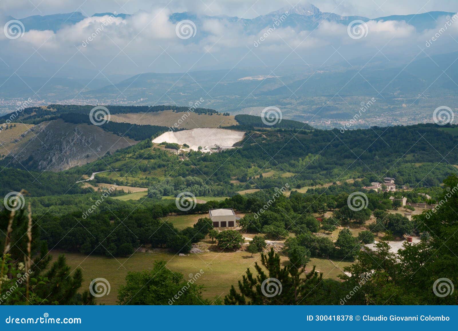 mountain landscape along the road to rocca di cambio, abruzzo