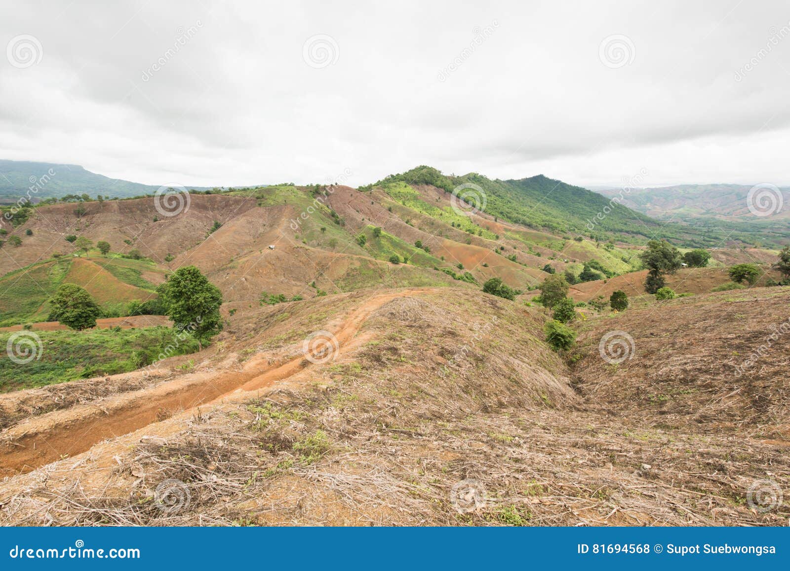 Mountain Landscape and Bare Land Stock Photo Image of cloudy