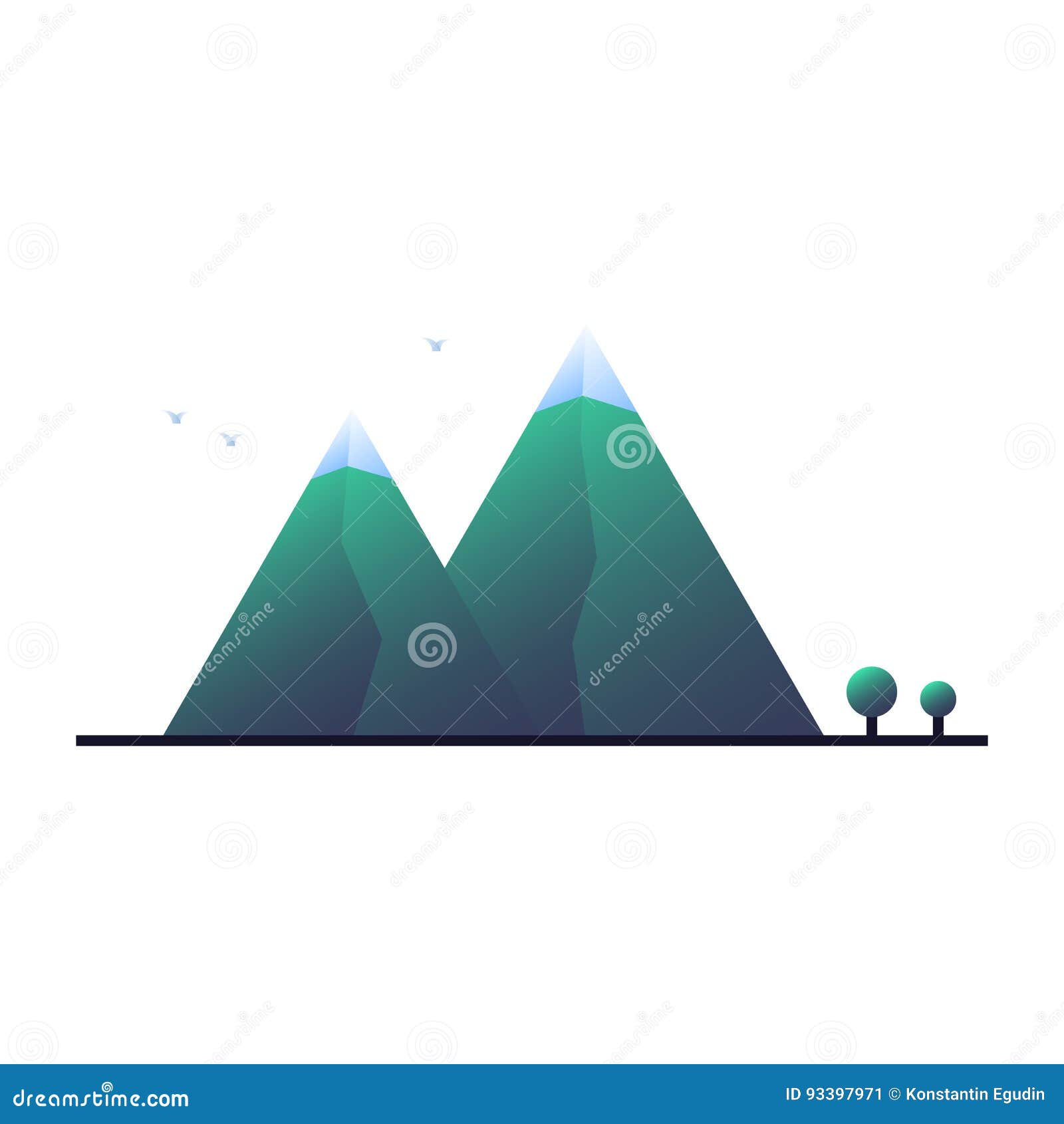 Mountain landscape concept stock vector. Illustration of high - 93397971