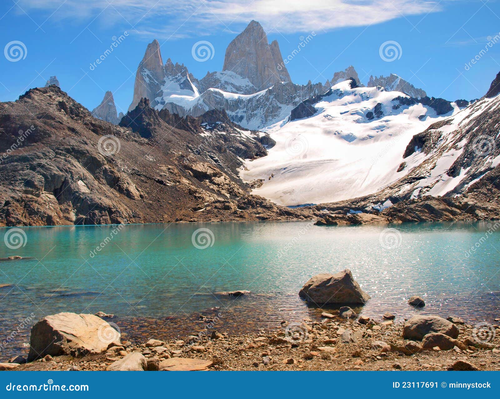 Mountain Landscape with Mt. Fitz Roy in Patagonia Stock Image - Image ...