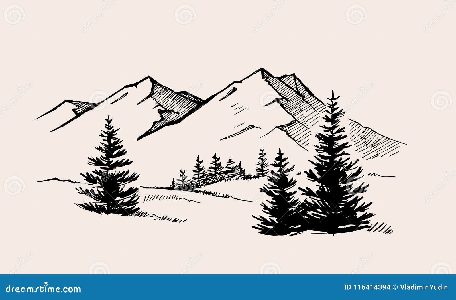 Mountain landscape nature stock vector. Illustration of landscape ...