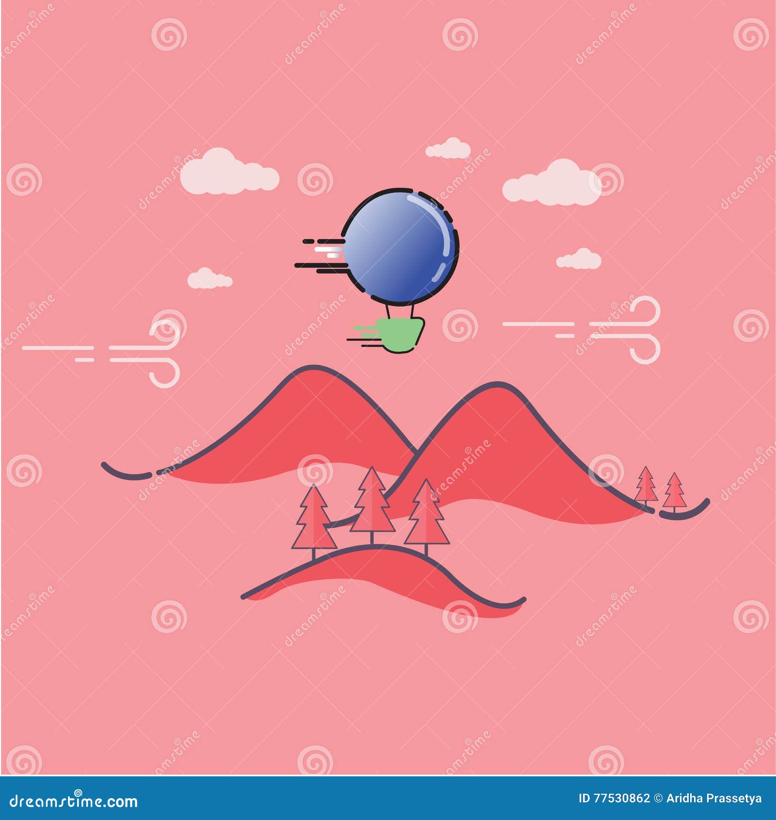Mountain Landscape Outline Vector Art Stock Vector - Illustration of