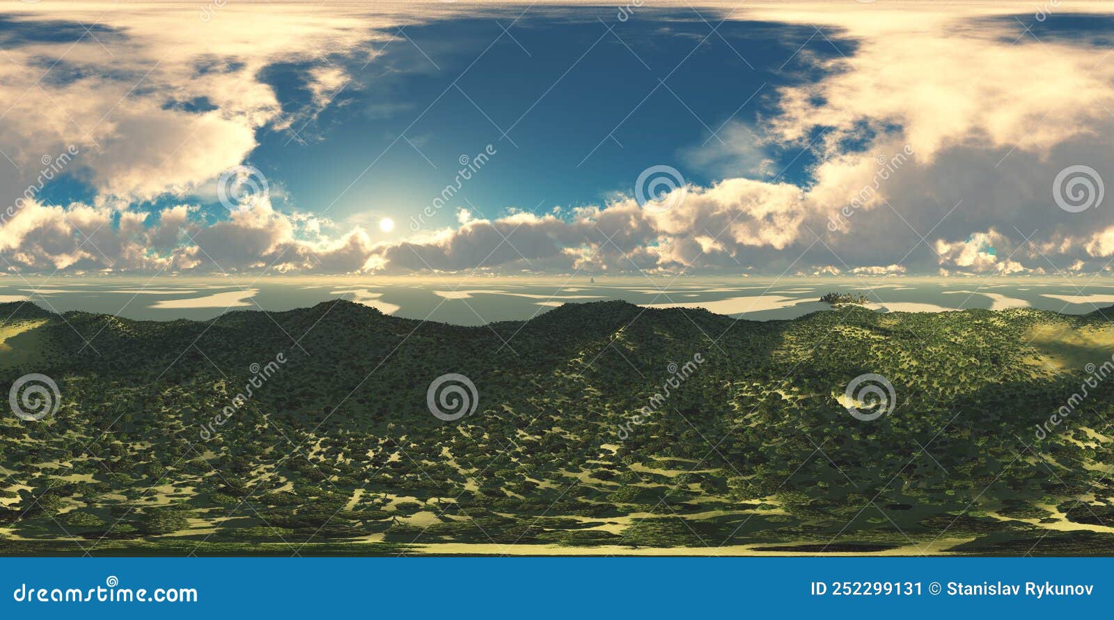 Mountain Landscape, Sunrise in the Mountains, HDRI Stock Mountain Landscape, Sunrise in the Mountains, HDRI Stock