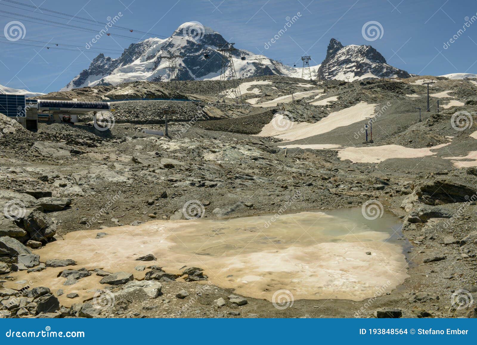 mountain landscape at trockener steg over zermatt in the swiss alps