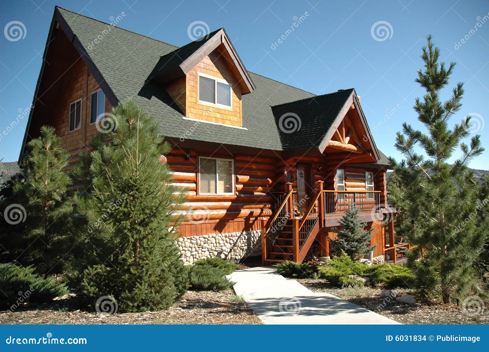 Mountain Log Cabin stock photo. Image of architecture - 6031834