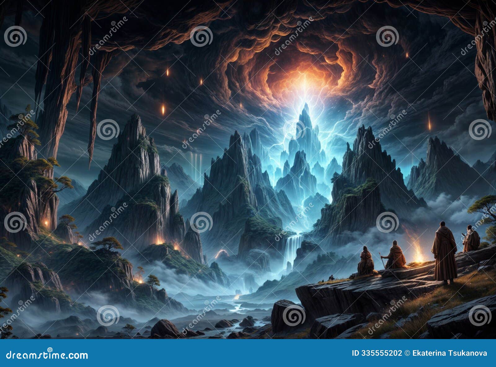 the mountain monastery, hidden among the majestic peaks, rises above the clouds, like an ancient sanctuary
