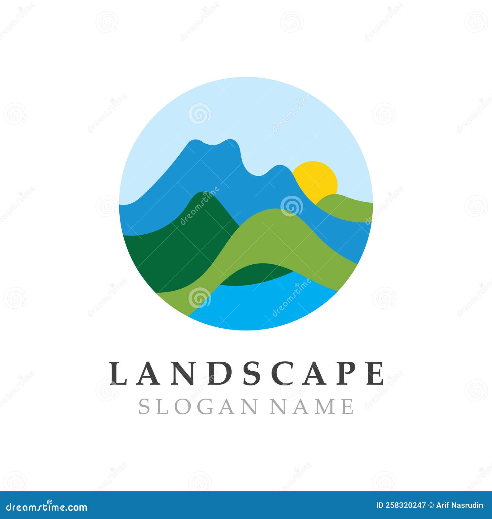 Mountain Nature Landscape Logo Design Template Illustration Stock