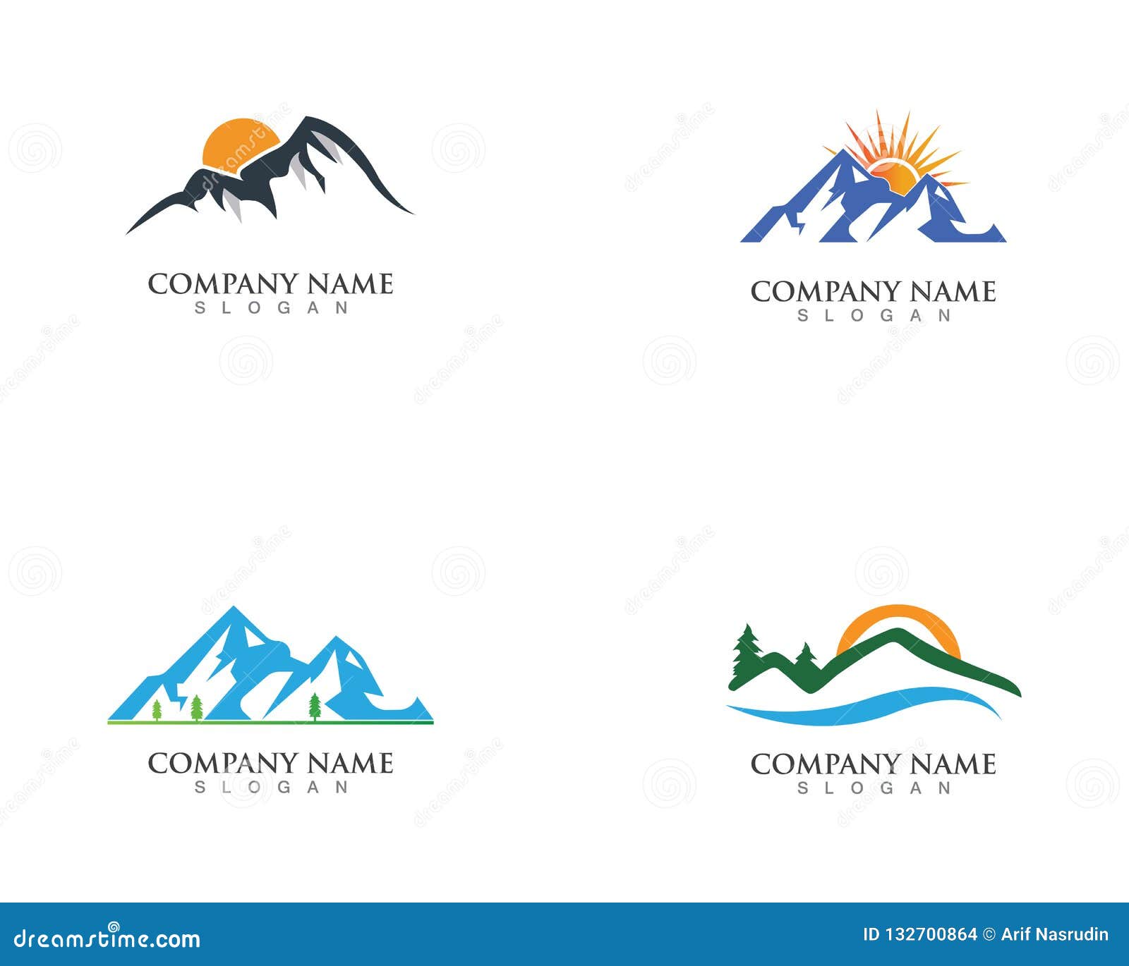 Mountain Nature Logo and Vector Stock Illustration - Illustration of ...