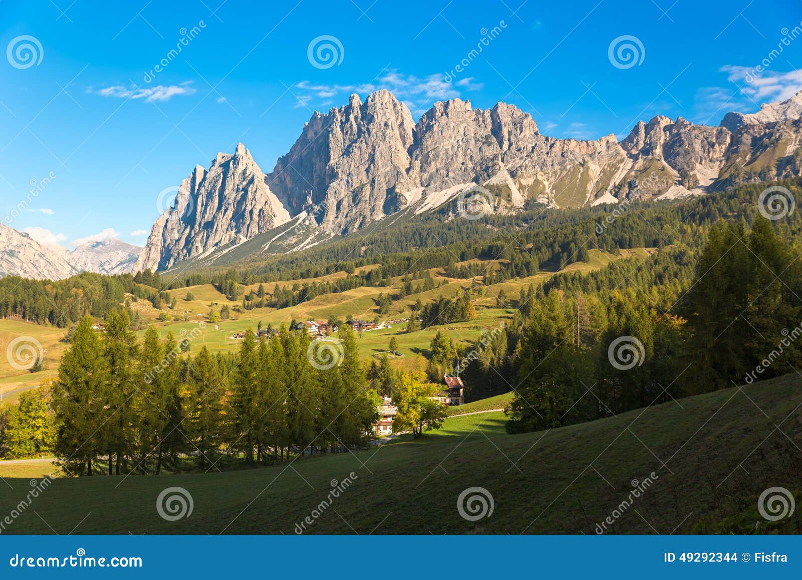 mountain panorama in dolomites, cortina d'ampezzo, italy