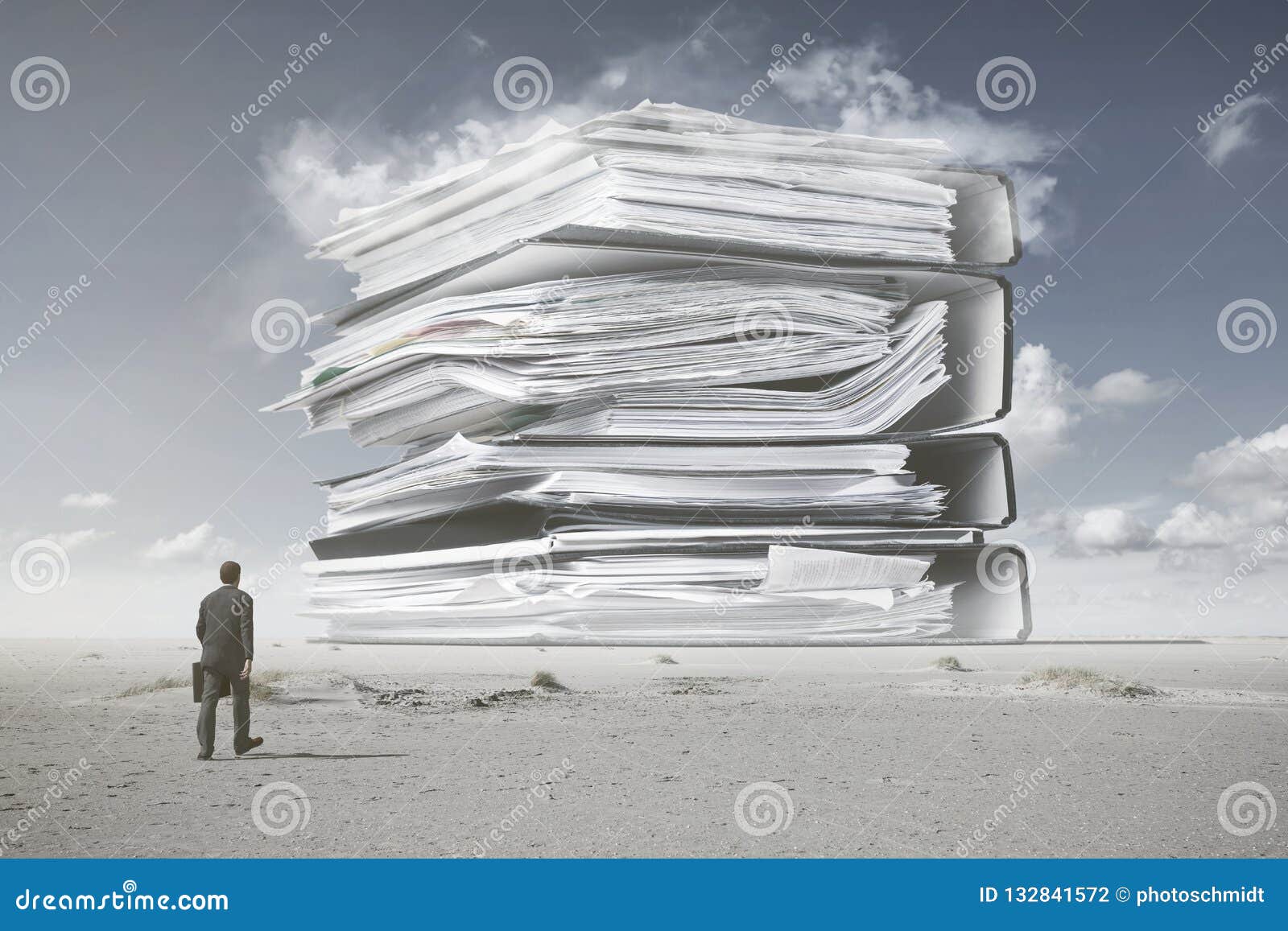 a mountain of paperwork