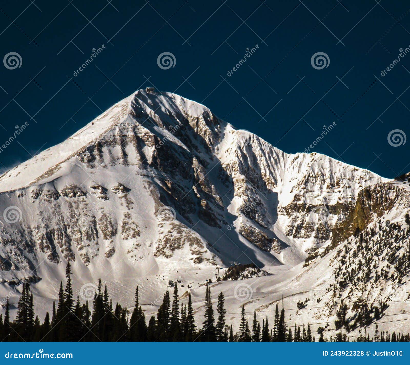 mountain peak in montana on clear day