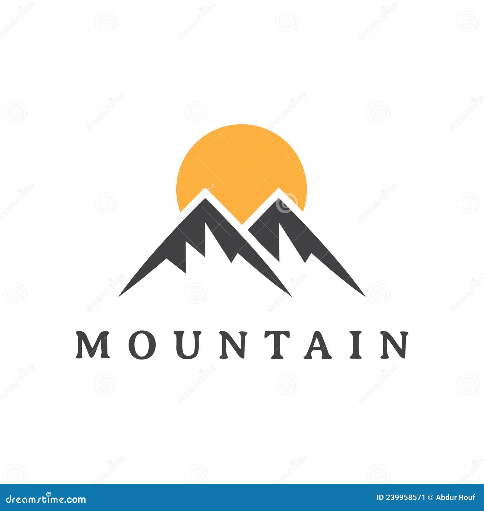 Mountain or Peak with Sun Logo Design Stock Vector - Illustration of ...