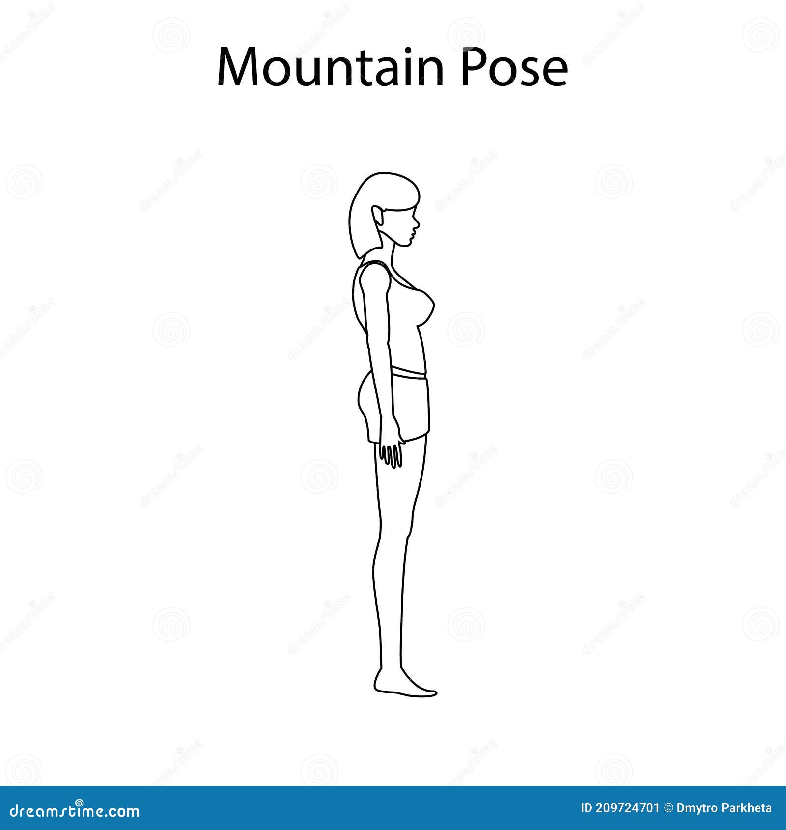 Mountain pose upward Royalty Free Vector Image