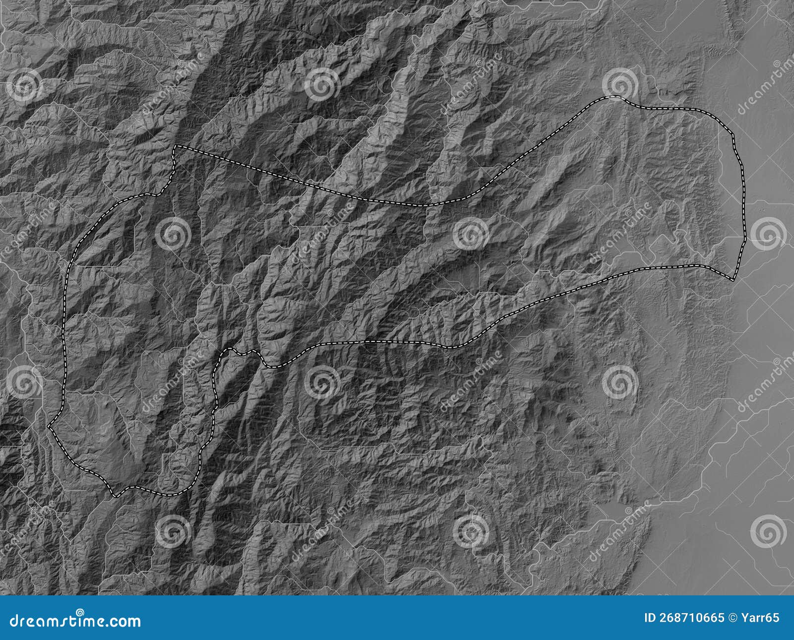 Mountain Province, Philippines. Grayscale. No Legend Stock Illustration