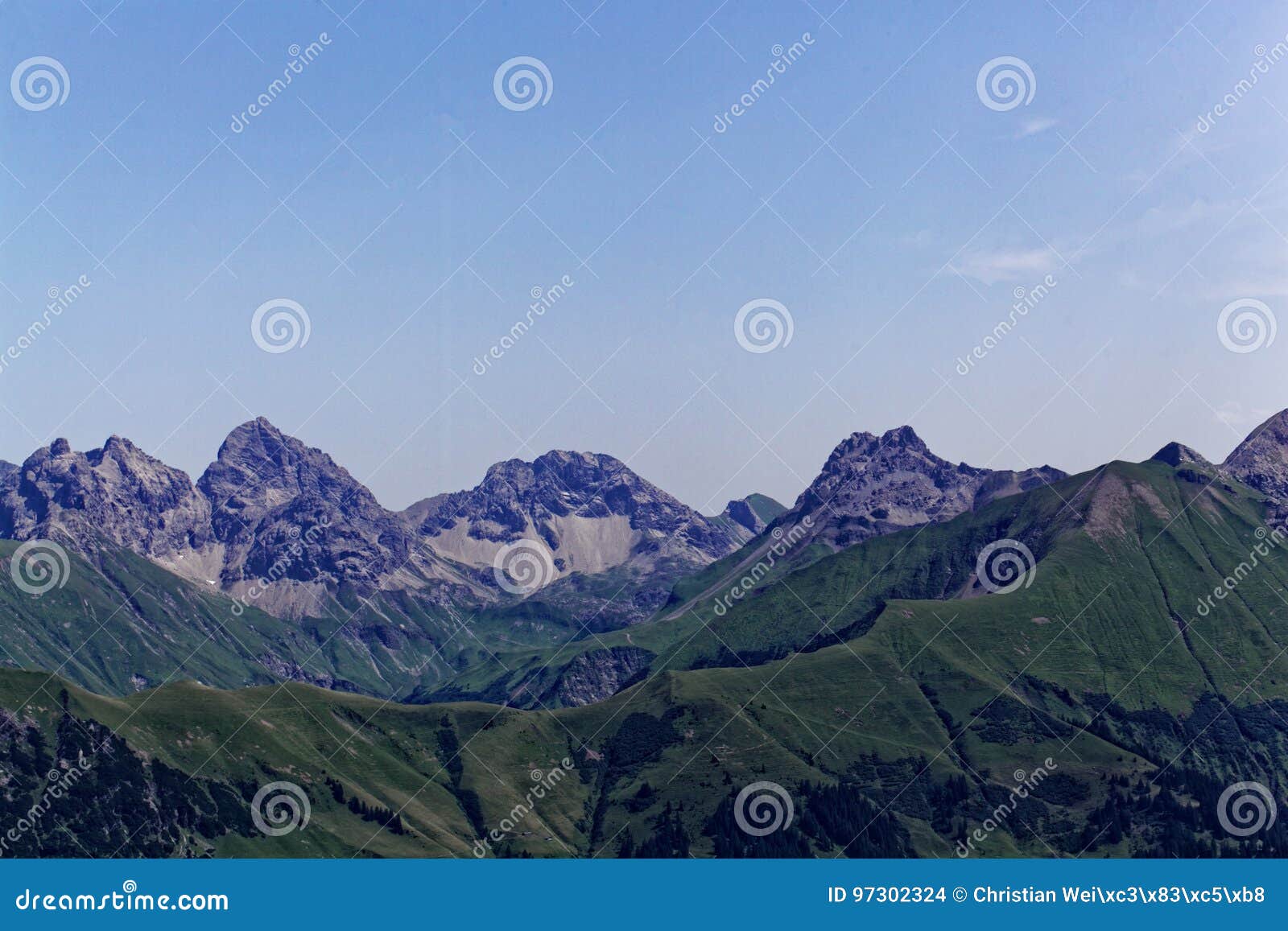 mountain range in the allgÃÂ¤u alps in bavaria