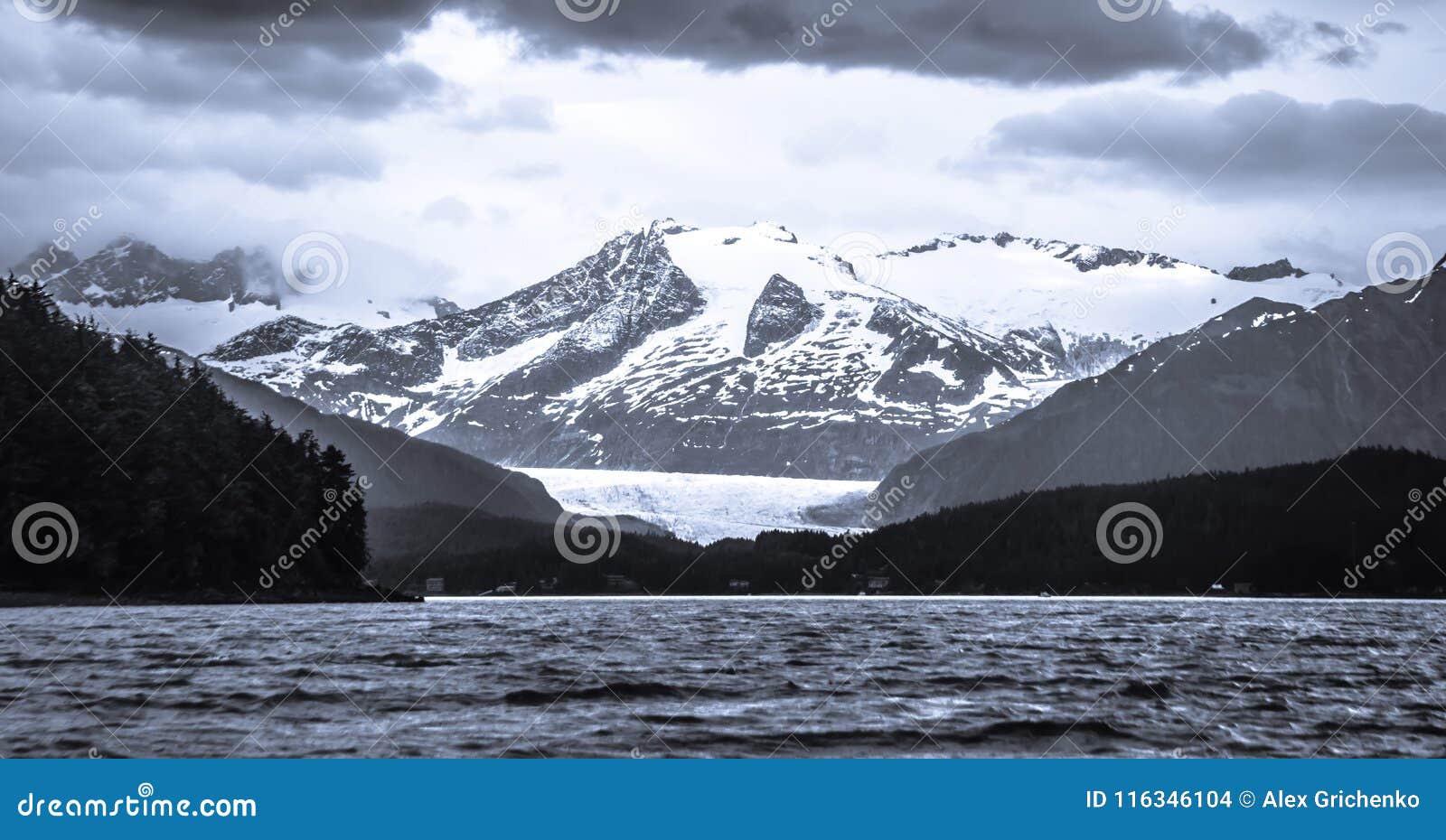 Mountain Range Scenes in June Around Juneau Alaska Stock Photo Image