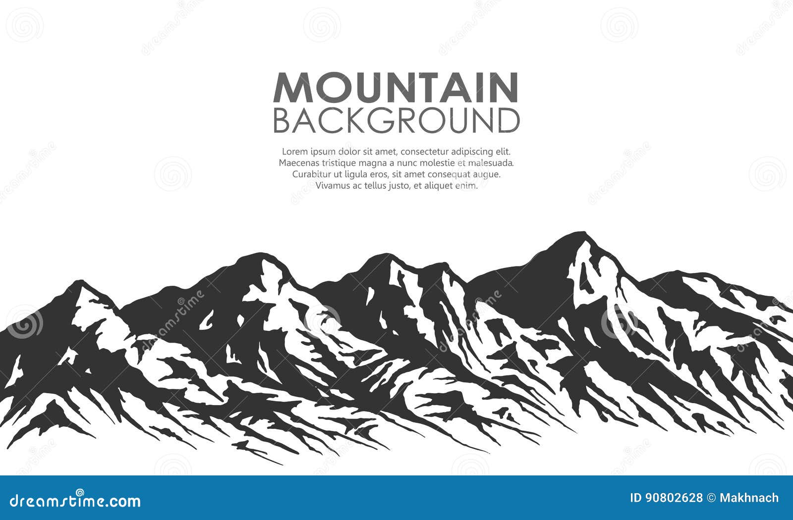 mountain range silhouette on white.