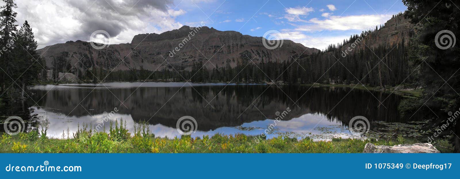 Mountain Reflection Panoramic Stock Image - Image of immense, colossal ...