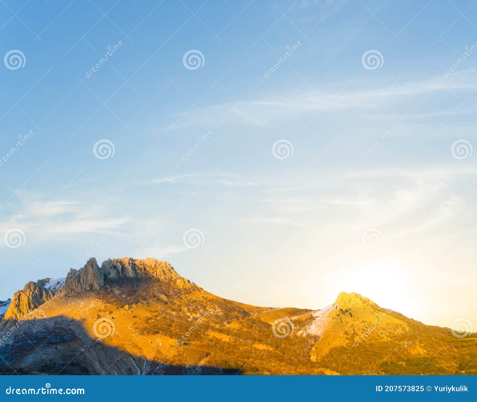 mountain ridge in the ligh of evening sun