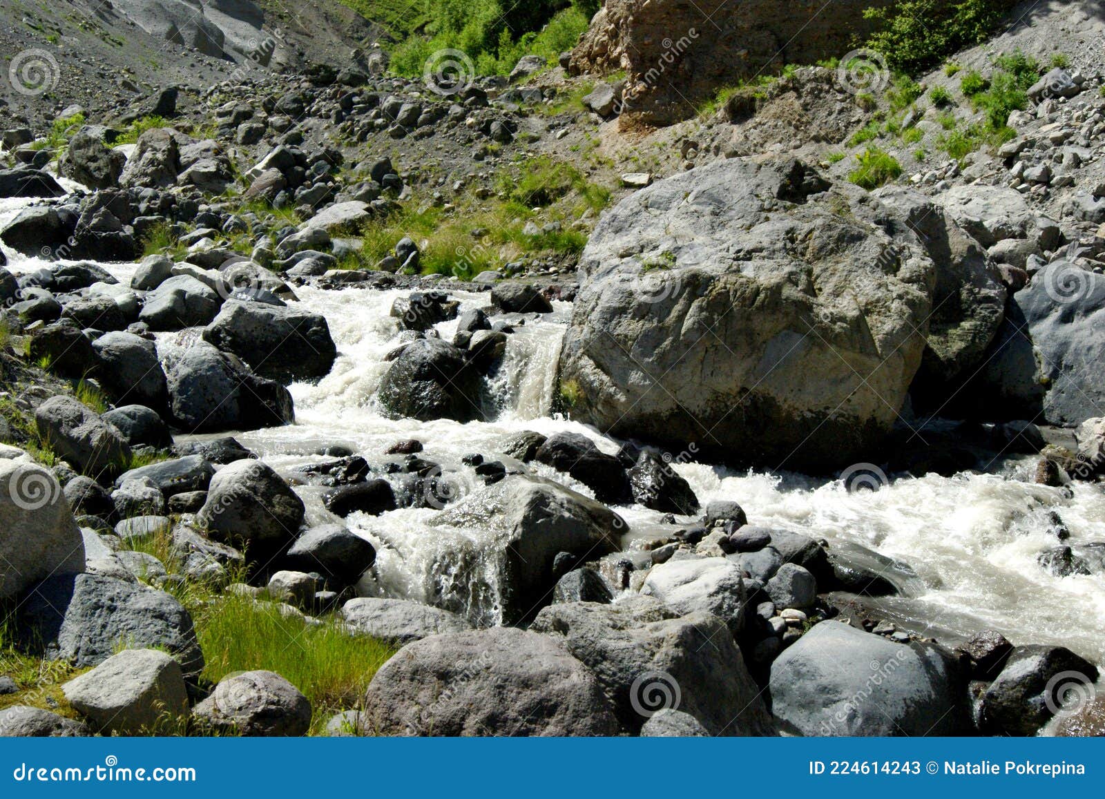 Mountain River and Boulders Stock Image - Image of valley, nature