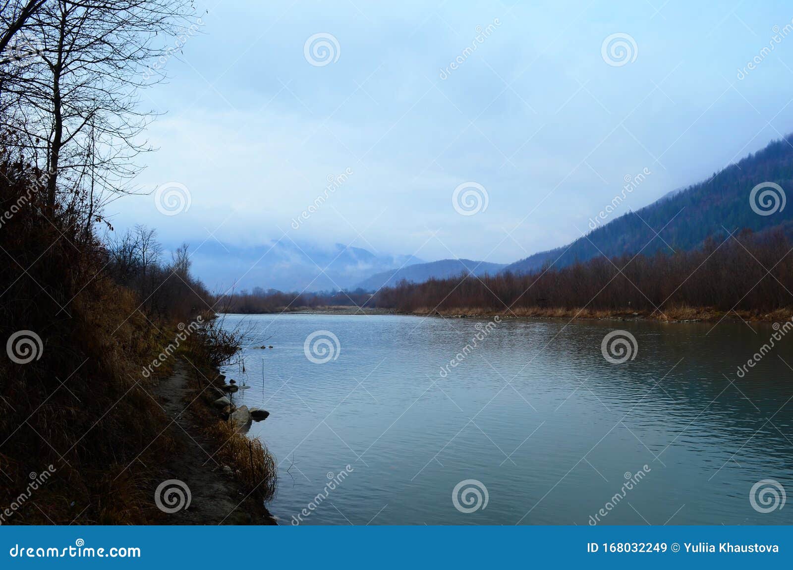 Mountain River Water Landscape Wild River In Mountains Stock Image