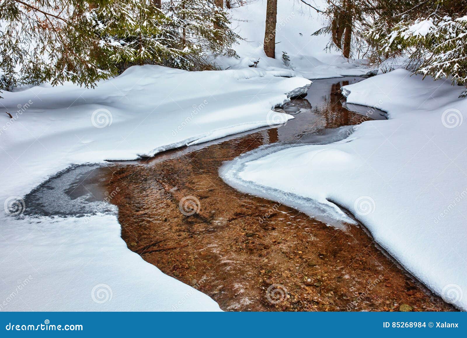 Mountain River in the Winter Stock Photo - Image of majestic, scenery ...